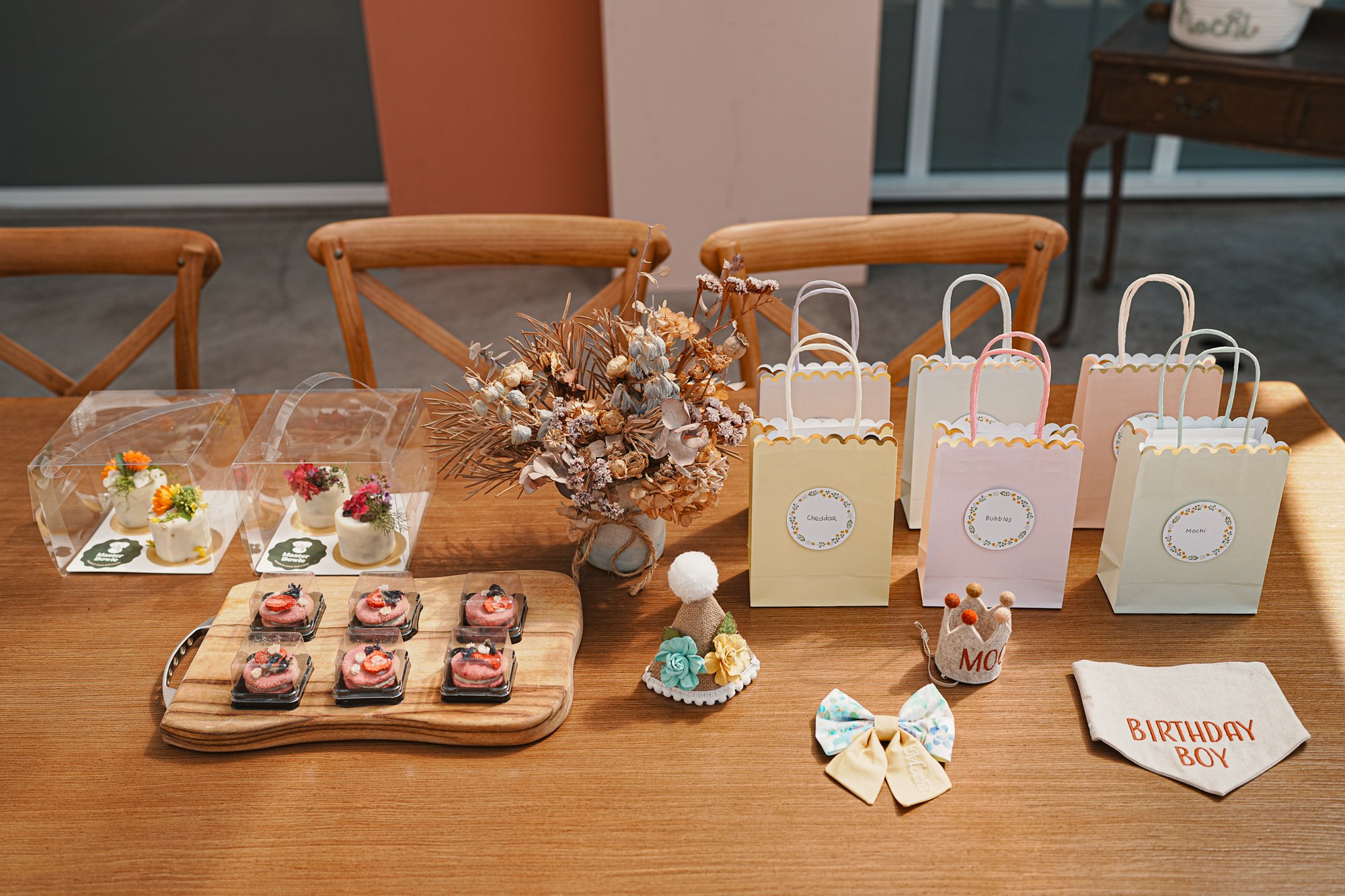 Mochi dog birthday party at pet-friendly Petit House venue
